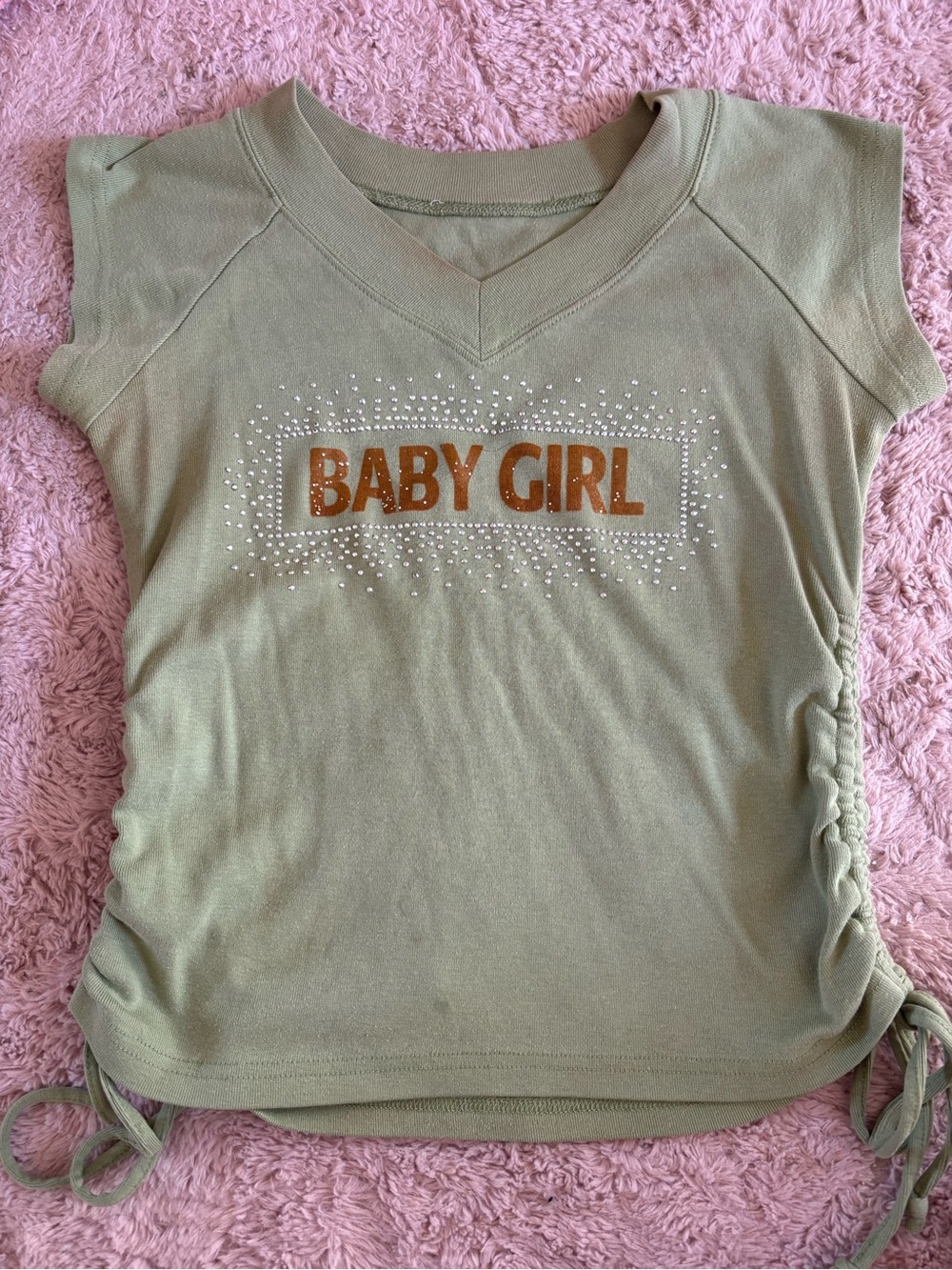 Y2K rhinestone baby girl top